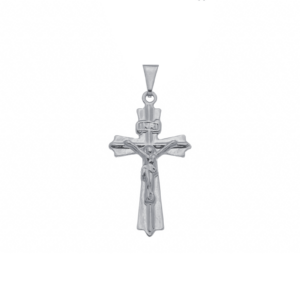 Pingente Prateado Crucifixo